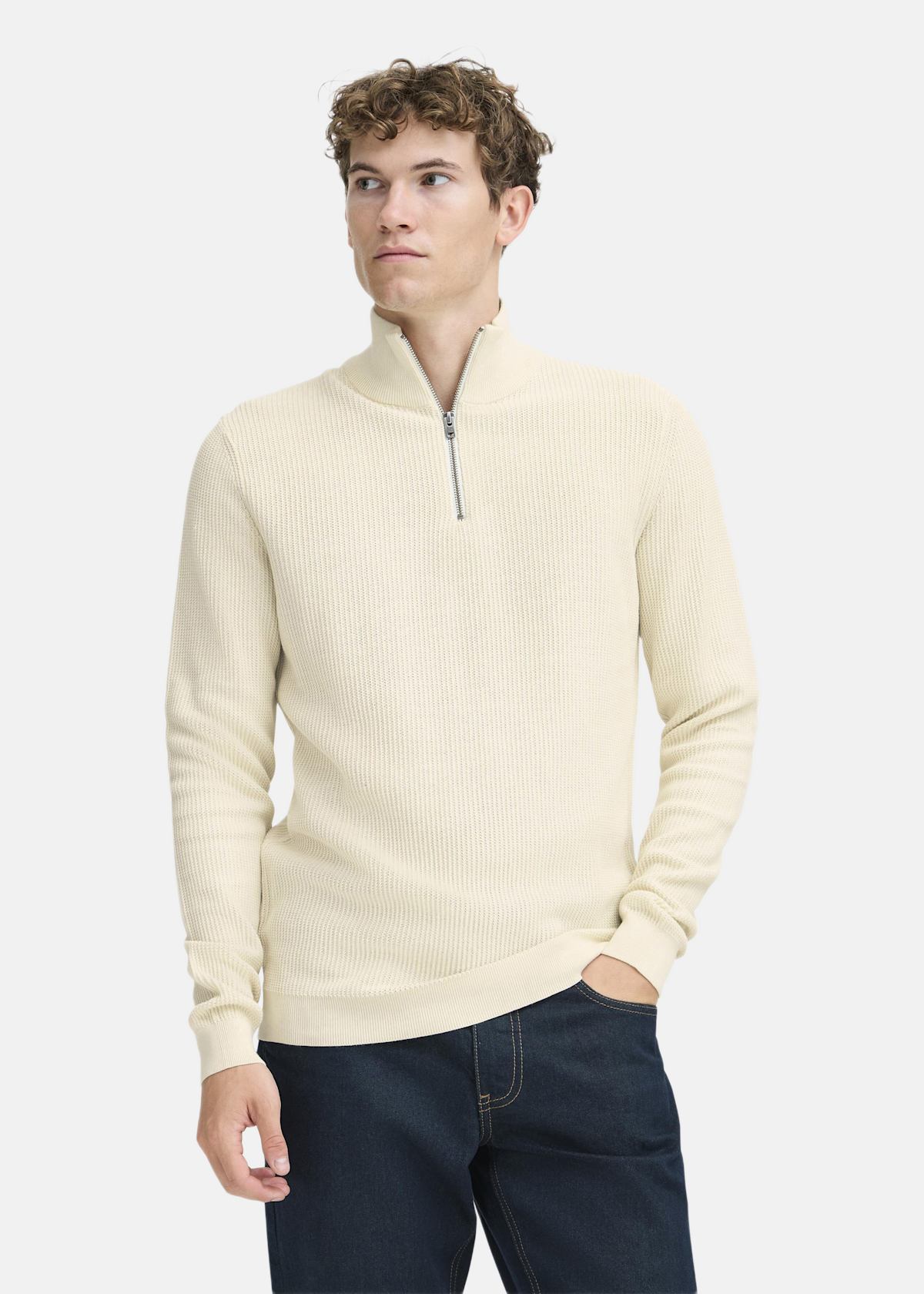 CFNOAR structured halfzip knit