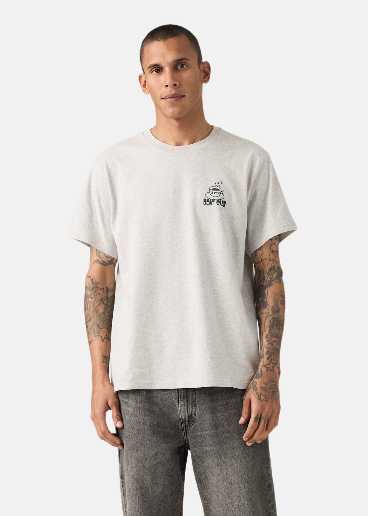 SS RELAXED FIT TEE BEAT CAFE L