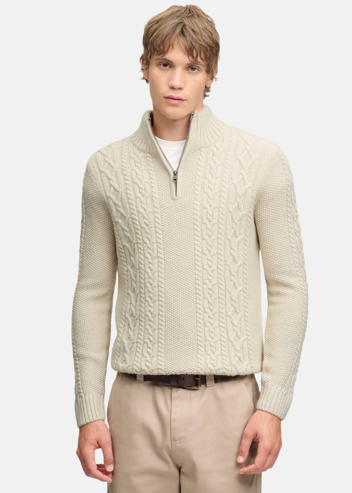 JACOB CABLE HALF ZIP KNIT