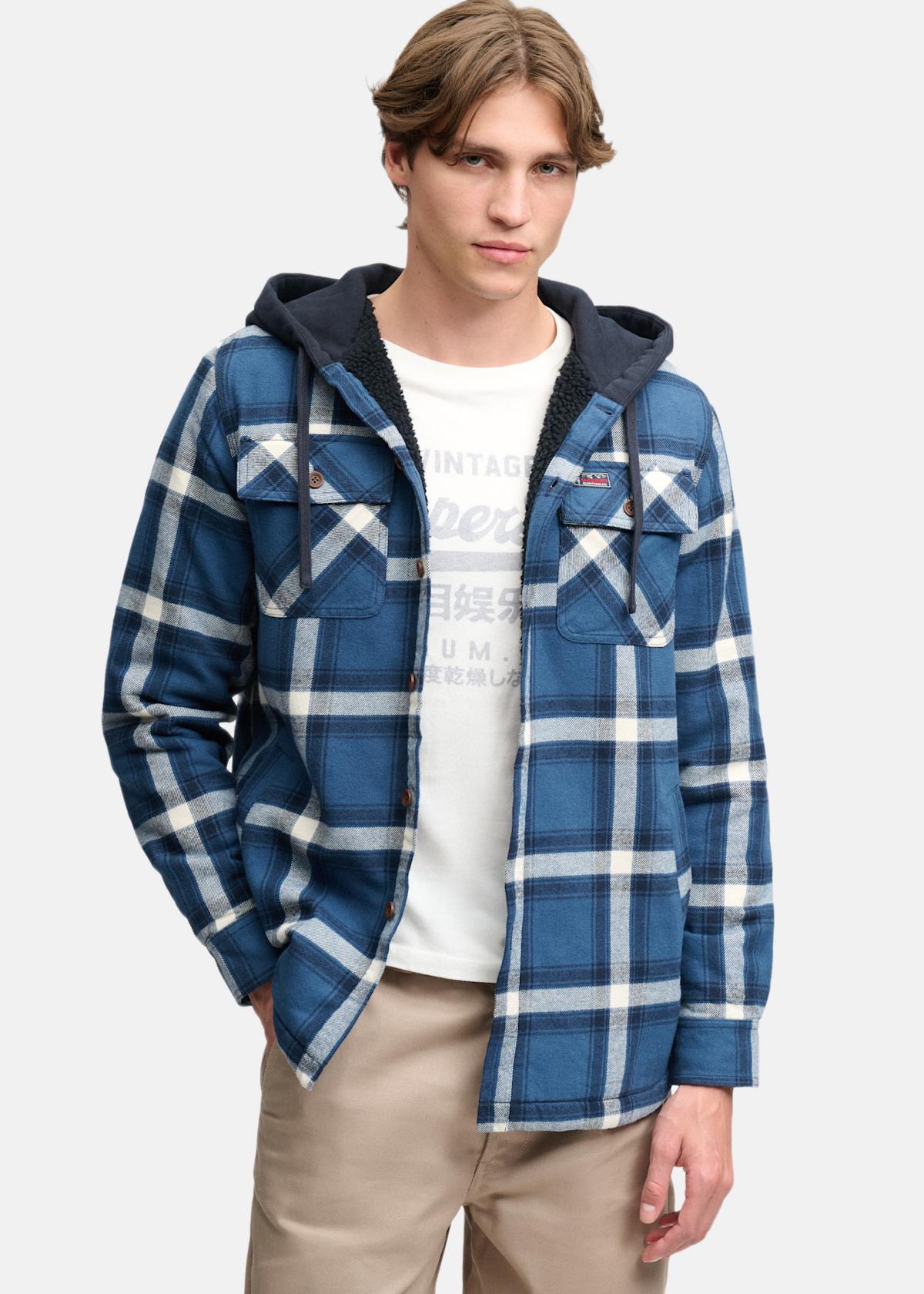 BORG LINED HOODED OVERSHIRT