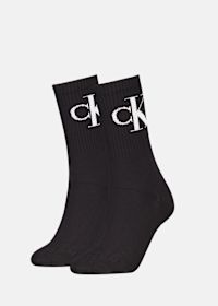 CKJ WOMEN  SOCK 2P MONOGRAM