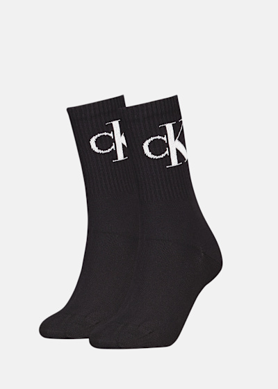 CKJ WOMEN  SOCK 2P MONOGRAM