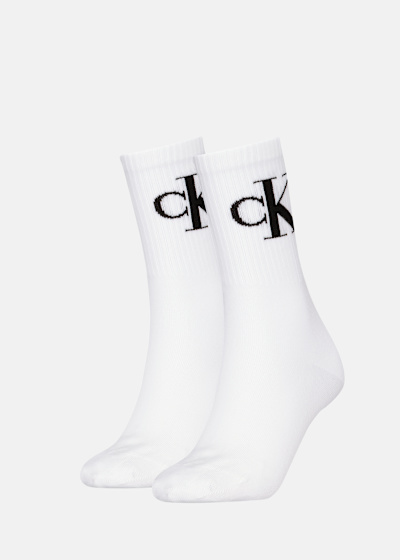 CKJ WOMEN  SOCK 2P MONOGRAM